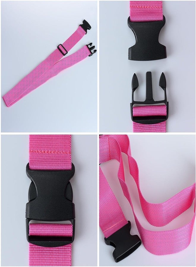 VRT Travel Luggage Strap - Durable Nylon Suitcase Belt with Quick Release Buckle, Adjustable to Fit All Trolley Bags (Pack of 2) (Pink) (4.3 Meter) (Durable & Secure) - Image 2